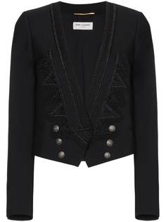 Saint Laurent жакет Spencer с вышивкой