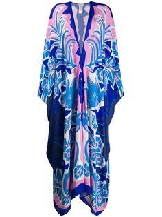 Emilio Pucci длинный кафтан с цветочным принтом