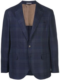 Brunello Cucinelli пиджак в клетку тартан