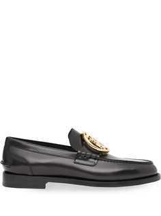 Burberry monogram leather loafers