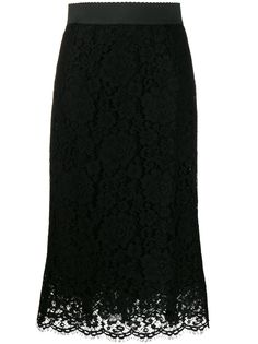 Dolce & Gabbana кружевная юбка миди с цветочным узором