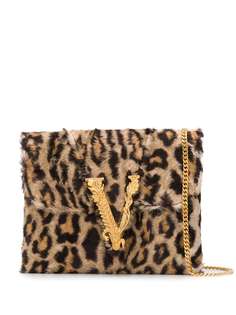 Versace клатч Virtus с леопардовым принтом