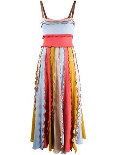 RedValentino платье с оборками в полоску