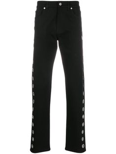 Versace прямые джинсы с люверсами