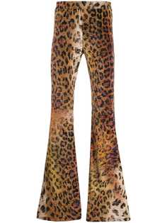 Versace расклешенные брюки с леопардовым принтом
