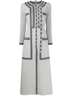 Thom Browne длинное платье из сирсакера
