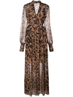 Oscar de la Renta leopard print maxi dress
