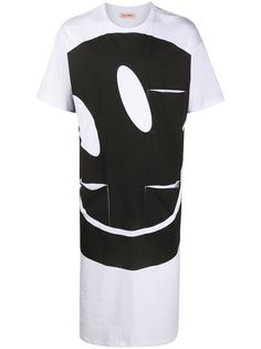Raf Simons длинная футболка с принтом Smiley