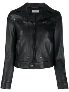 Saint Laurent укороченная байкерская куртка