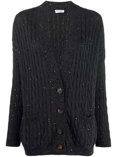 Brunello Cucinelli кардиган с V-образным вырезом и пайетками