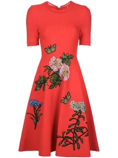 Oscar de la Renta платье с цветочной вышивкой