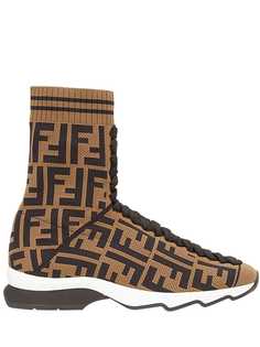 Fendi logo sock sneaker boots