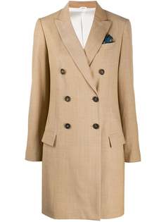 Brunello Cucinelli двубортное пальто-блейзер
