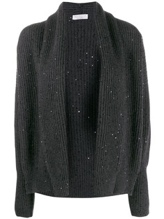 Brunello Cucinelli кардиган с открытым передом и вышивкой пайетками