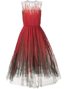 Oscar de la Renta платье из тюля в полоску