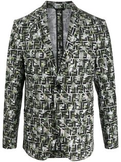 Fendi камуфляжный пиджак с логотипом FF