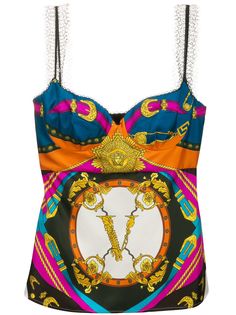 Versace топ с принтом Barocco Rodeo