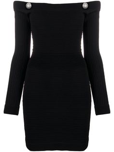 Balmain трикотажное платье с открытыми плечами
