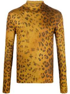 Versace джемпер с леопардовым принтом