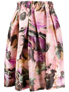Comme Des Garçons расклешенная юбка с цветочным принтом