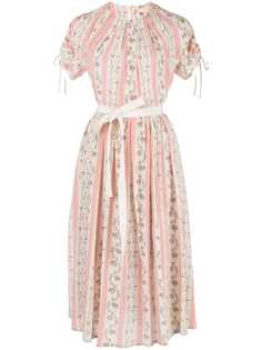 Brock Collection платье Pietrina в полоску с цветочным принтом