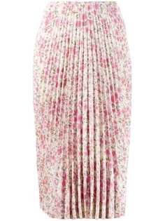 A.F.Vandevorst плиссированная юбка с цветочным принтом