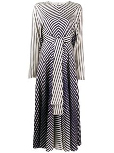 Valentino полосатое платье с поясом на завязках