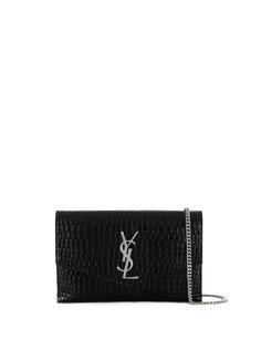 Saint Laurent клатч-конверт с декором Monogram