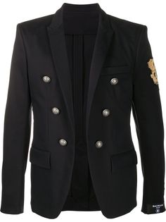 Balmain пиджак с нашивкой-логотипом