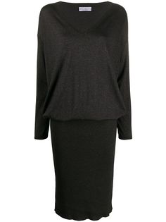 Brunello Cucinelli трикотажное платье миди с блестками