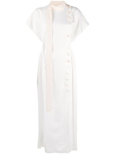 Jil Sander плиссированное платье на пуговицах