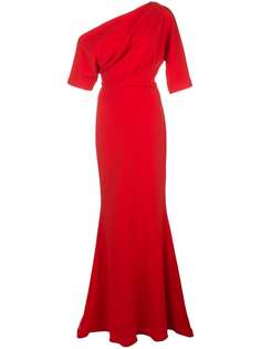 Badgley Mischka платье макси с открытыми плечами