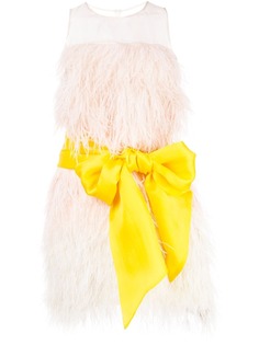 Cynthia Rowley платье с перьями