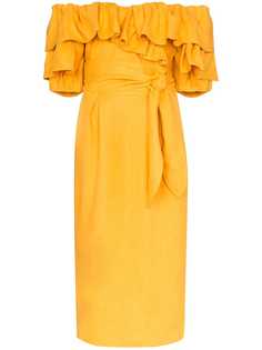 Mara Hoffman платье Arabella с оборками и открытыми плечами