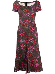 Marni джинсовое платье с цветочным принтом
