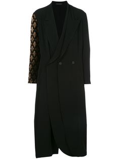 Yohji Yamamoto пальто с контрастными рукавами