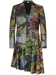 Comme Des Garçons Homme Plus полосатое пальто асимметричного кроя
