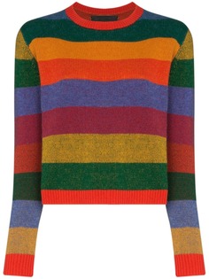 The Elder Statesman укороченный кашемировый свитер в полоску