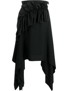 Christopher Kane креповая юбка с атласными оборками