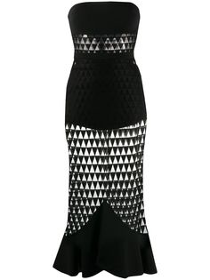 David Koma платье без бретелей с геометричным узором