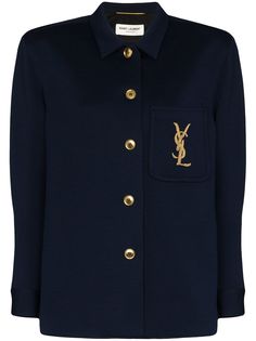 Saint Laurent куртка из джерси с логотипом