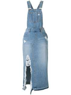 SJYP джинсовое платье с эффектом потертости