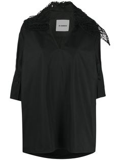 Jil Sander блузка с воротником асимметричного кроя