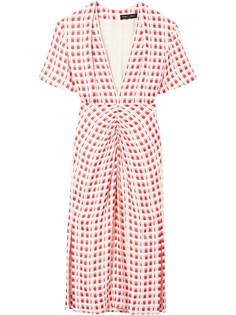Proenza Schouler клетчатое платье с короткими рукавами