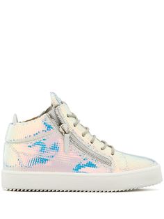Giuseppe Zanotti высокие кроссовки Kriss с эффектом металлик