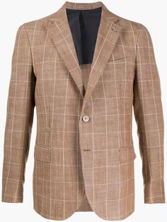 Eleventy клетчатый пиджак строгого кроя