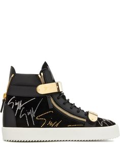 Giuseppe Zanotti высокие кеды с кристаллами
