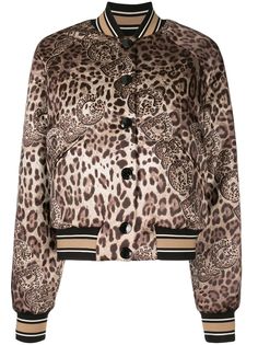 Dolce & Gabbana бомбер с леопардовым принтом
