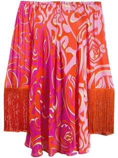 Emilio Pucci платье с открытыми плечами и абстрактным принтом