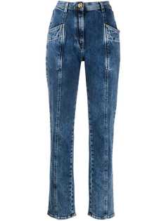 Versace зауженные джинсы со вставками